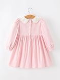 Load image into Gallery viewer, Pink Smocked Dress Peter Pan Collar Long Sleeve