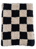 Load image into Gallery viewer, Phufy Bliss Checkerboard Mini Blanket- Black/Cocoa