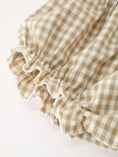 Load image into Gallery viewer, Fall Girls Khaki Plaid Floral Embroidered Bloomer Set