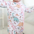 Load image into Gallery viewer, Dolly Dinos Convertible Zip Romper