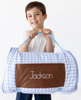 Load image into Gallery viewer, Blue Gingham Nap Mat
