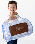 Load image into Gallery viewer, Blue Gingham Nap Mat