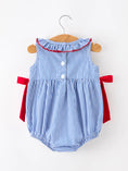 Load image into Gallery viewer, 4th of July Striped Bow Romper