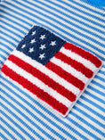 Load image into Gallery viewer, 4th Of July Flag Chenille Blue Stripe Shorts Set