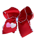 Load image into Gallery viewer, Scalloped Heart Hair Bows