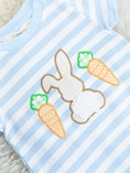 Load image into Gallery viewer, Bunny and Carrots Striped Cotton Romper