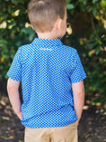 Load image into Gallery viewer, Tiny Blue Stars Performance Polo