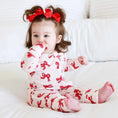 Load image into Gallery viewer, Coquette Christmas Bamboo Waffle Convertible Zip Romper