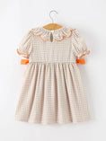 Load image into Gallery viewer, Thanksgiving Turkey Pumpkin Pie Smocked Dress
