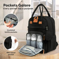 Load image into Gallery viewer, Trendy Black Rove Diaper Backpack