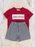 Load image into Gallery viewer, Arkansas Smocked Gingham Outfit