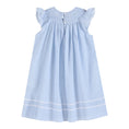 Load image into Gallery viewer, Blue Seersucker Easter Bunny Smocked Dress