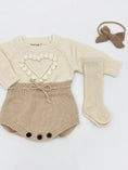 Load image into Gallery viewer, Cream Heart Romper Set