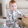 Load image into Gallery viewer, Blue Boot Scootin' Convertible Zip Romper