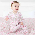 Load image into Gallery viewer, Bows in Bloom Ruffle Zipper Footie