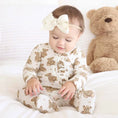 Load image into Gallery viewer, Beary Sweet Bamboo Waffle Zipper Ruffle Footie