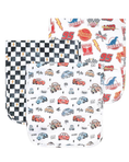 Load image into Gallery viewer, Copper Pearl Disney Pixar Cars 3 Pack Burp Cloths