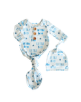 Load image into Gallery viewer, Little Bro Newborn Gown & Hat Set