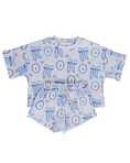 Load image into Gallery viewer, Blue Bow Shorts Set