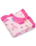 Load image into Gallery viewer, Tiara Time Ruffle Baby Muslin Quillt