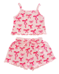Load image into Gallery viewer, Pink Bows Organic Pointelle Summer Set
