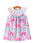 Load image into Gallery viewer, I <3 Dad Embroidery Smocked Dress