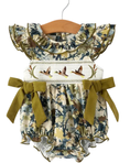 Load image into Gallery viewer, Duck Smocking Embroidery Camo Romper