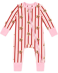 Load image into Gallery viewer, 2 Way Zip Romper Gingerbread Lane Pink