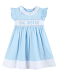 Load image into Gallery viewer, Blue Big Sister Smocked Dress