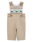 Load image into Gallery viewer, Light Brown Mallard Smocked Overalls