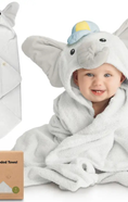 Load image into Gallery viewer, Elephant Playpal Hooded Baby Bath Towels