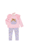 Load image into Gallery viewer, Pink & Lilac Pumpkin Ruffle Outfit