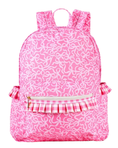 Load image into Gallery viewer, Gingham Ruffle Bow Printed Backpack