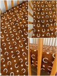 Load image into Gallery viewer, Rusty Horseshoe Bamboo Crib Sheet