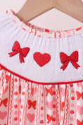 Load image into Gallery viewer, Heart & Bow Smocked Ruffle Pants Set