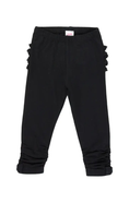 Load image into Gallery viewer, Baby Girls Black Ruched Bow Leggings