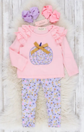 Load image into Gallery viewer, Pink & Lilac Pumpkin Ruffle Outfit