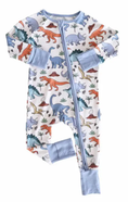 Load image into Gallery viewer, Dino Dude Convertible Zip Romper