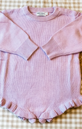 Load image into Gallery viewer, Lavender Knit Ruffle Onesie