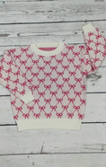 Load image into Gallery viewer, Bow Printed Girls Sweater