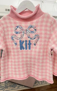 Load image into Gallery viewer, Pink Gingham Signature Rollneck Sweater
