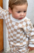 Load image into Gallery viewer, Checkered Knit Long Sleeve Set