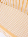 Load image into Gallery viewer, Honey Gingham Bamboo Crib Sheet