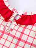 Load image into Gallery viewer, School Bus Embroidery Plaid Girls Set Ruffle Bow