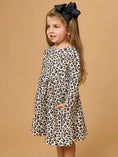 Load image into Gallery viewer, Long Sleeve Twirl Dress- Classic Leopard