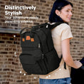 Load image into Gallery viewer, Trendy Black Rove Diaper Backpack