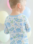 Load image into Gallery viewer, Two Piece Bamboo Pajamas Birthday Bash Blue