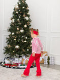 Load image into Gallery viewer, Baby Girls Red Ruffle Flare Pants