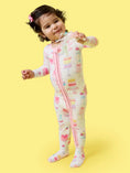 Load image into Gallery viewer, Cotton Modal Birthday Cake Footed Ruffle Pajama