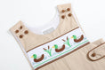 Load image into Gallery viewer, Light Brown Mallard Smocked Overalls